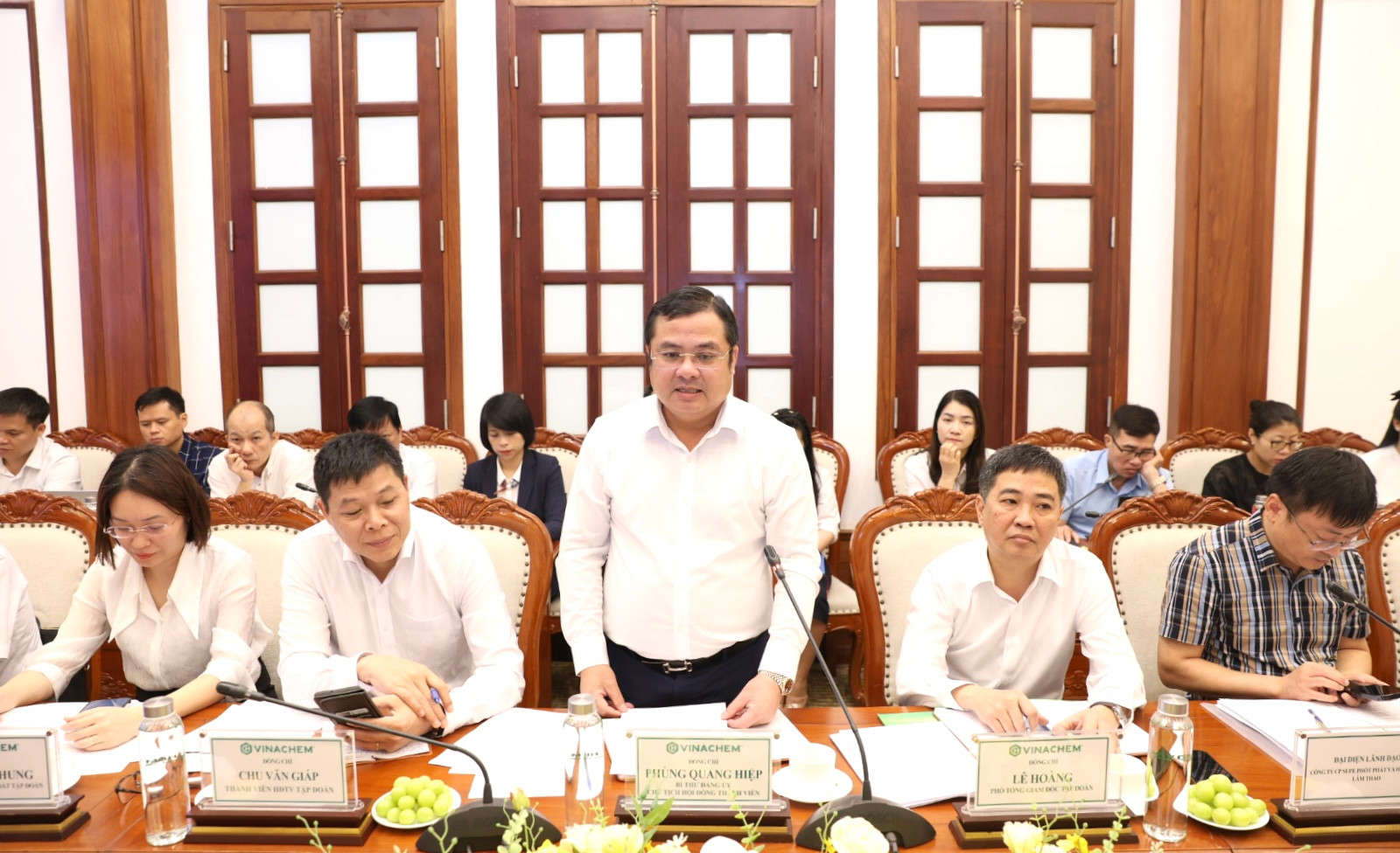Chủ tịch Hội đồng thành viên Tập đoàn Hóa chất Việt Nam Phùng Quang Hiệp phát biểu