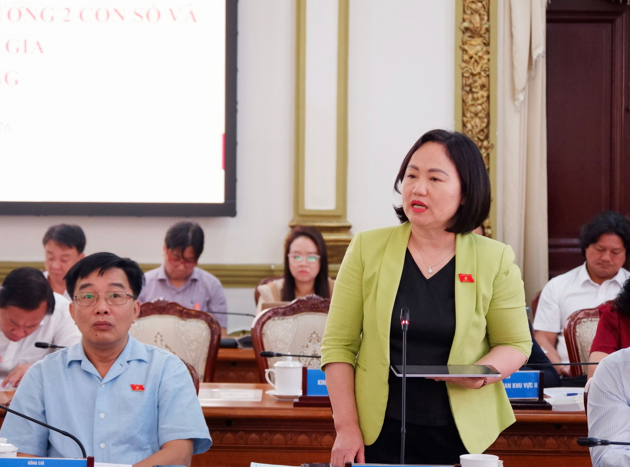 Phó Chủ nhiệm Ủy ban Kinh tế và Tài chính Phạm Thúy Chinh phát biểu 