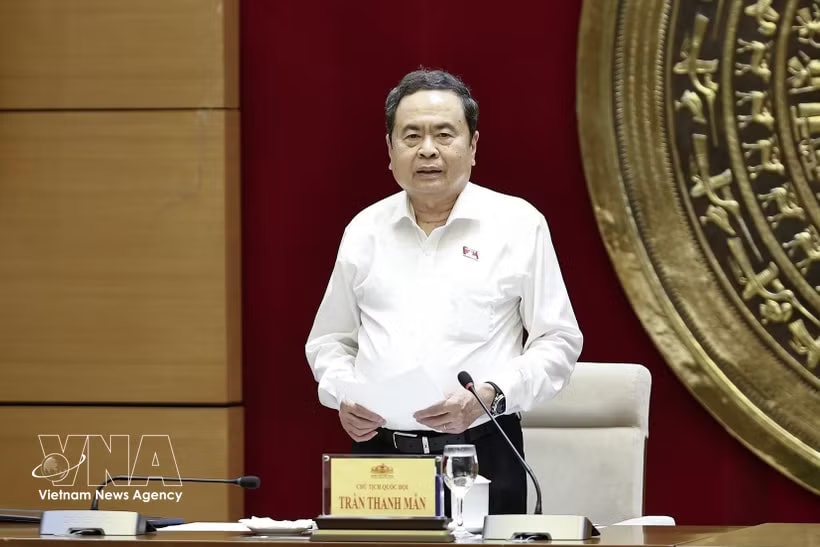 National Assembly Chairman Tran Thanh Man addresses the working session on May 20 (Photo: VNA)