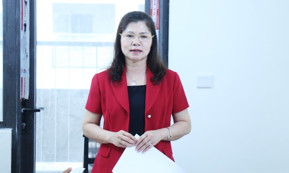 Phó Chủ tịch HĐND tỉnh Lâm Thị Hương Thành phát biểu tại buổi làm việc
