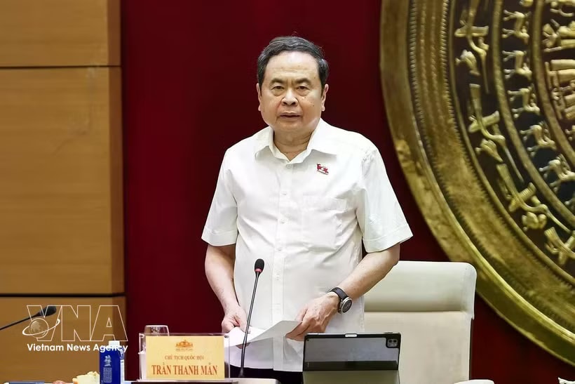 National Assembly Chairman Tran Thanh Man addresses the May 25 working session (Photo: VNA)