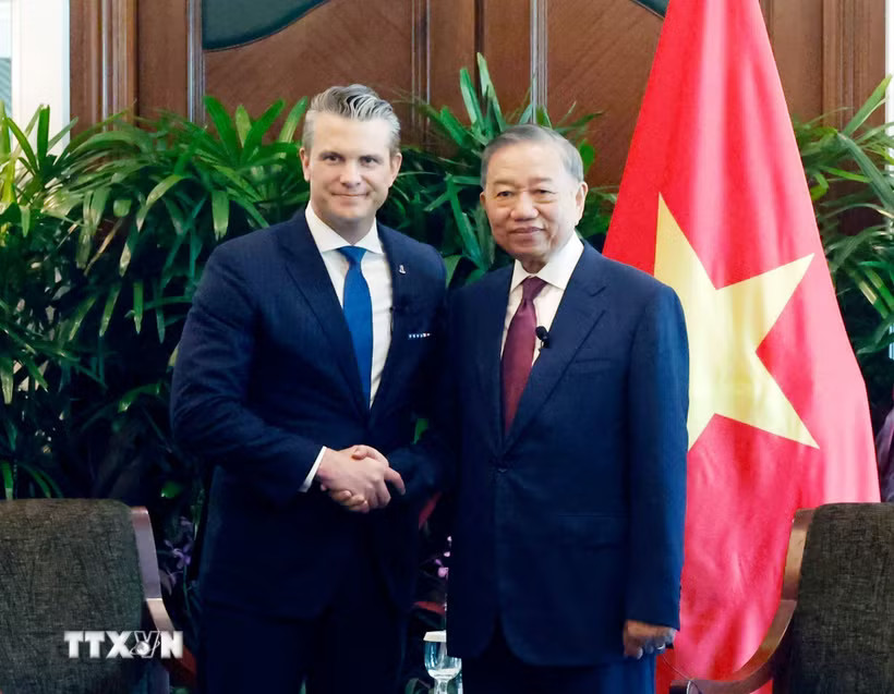 Tổng QQ8823 Nổ Hũ, QQ88k Game Bài nước Tô Lâm tiếp Bộ trưởng Bộ Chiến tranh Hoa Kỳ Pete Hegseth. (Ảnh: Thống Nhất /TTXVN)
