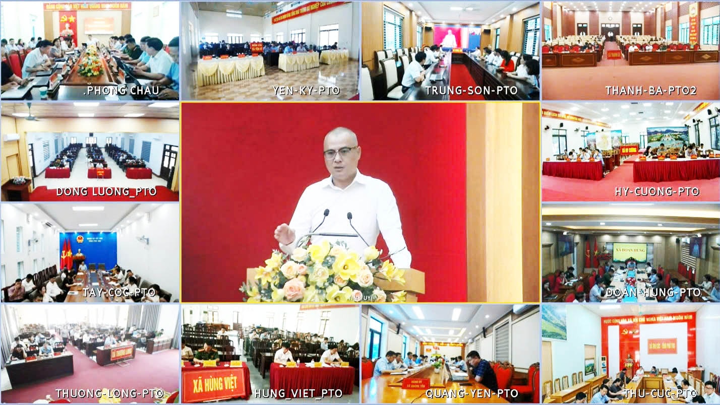 Trực tuyến với các điểm cầu 148 xã, phường trên toàn tỉnh Phú Thọ