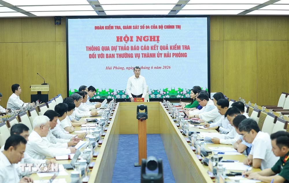 Thủ tướng Chính phủ Lê Minh Hưng chủ trì Hội nghị thông qua dự thảo báo cáo kết quả kiểm tra đối với Ban Thường vụ Thành ủy Hải Phòng. (Ảnh: Dương Giang/TTXVN) ttxvn-hoi-nghi-thong-qua-du-thao-bao-cao-ket-qua-kiem-tra-doi-voi-ban-thuong-vu-thanh-uy-hai-phong-8798417-1.jpg