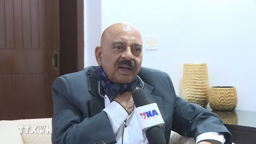 Ông SD Pradhan, nguyên Chủ tịch Ủy ban Tình báo Liên hợp và nguyên Phó Cố vấn An ninh Quốc gia Ấn Độ. (Ảnh: Quang Trung/TTXVN)