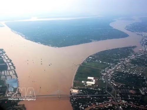 An aerial view of part of the Mekong subregion. (Illustrative photo: VNA)