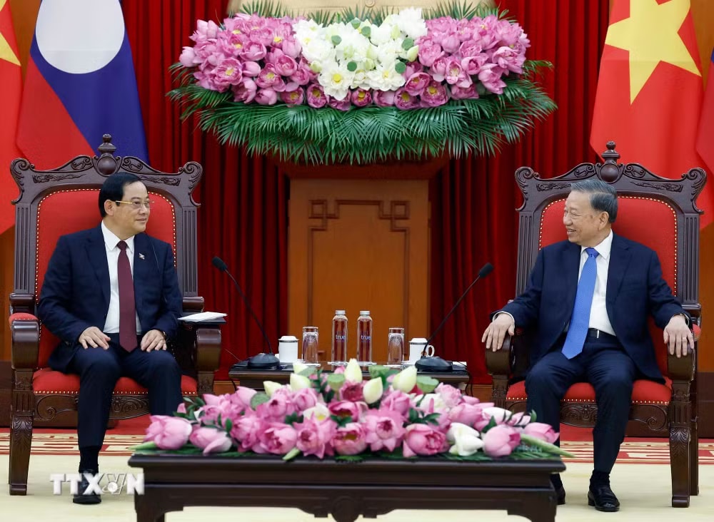 Tổng Bí thư, Chủ tịch nước Tô Lâm tiếp Thủ tướng Lào Sonexay Siphandone. (Ảnh: Thống Nhất/TTXVN) ttxvn-0906-tong-bi-thu-chu-tich-nuoc-to-lam-tiep-thu-tuong-lao-4.jpg