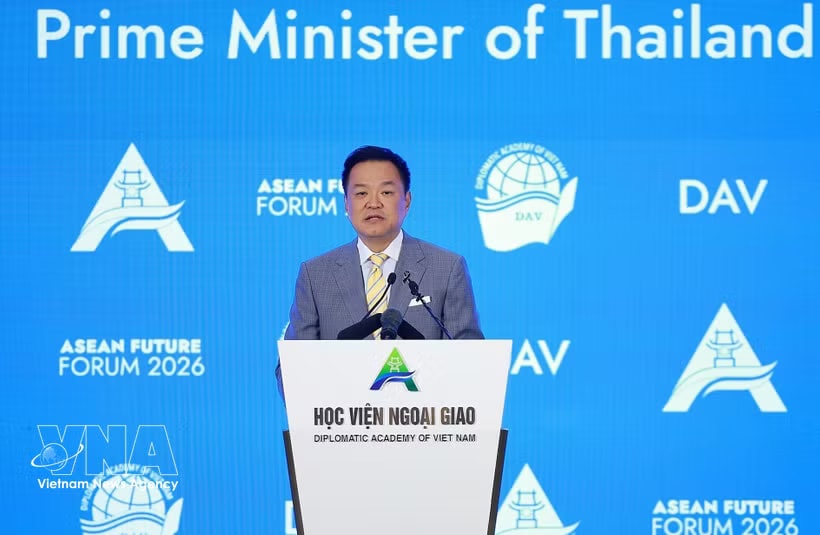 Thailand’s Prime Minister Anutin Charnvirakul speaks at the third ASEAN Future Forum. (Photo: VNA)