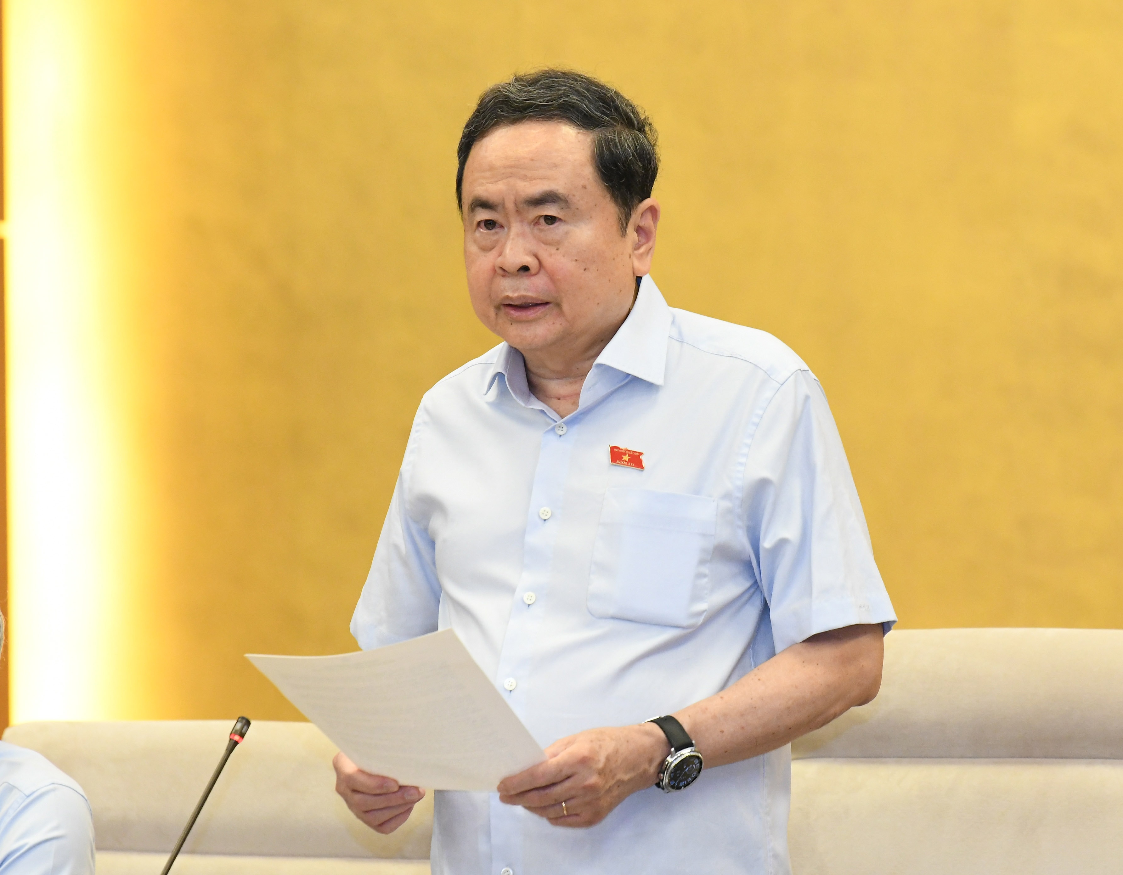 Chủ tịch QH Trần Thanh Mẫn phát biểu tại phiên họp thứ 3 UBTVQH.10