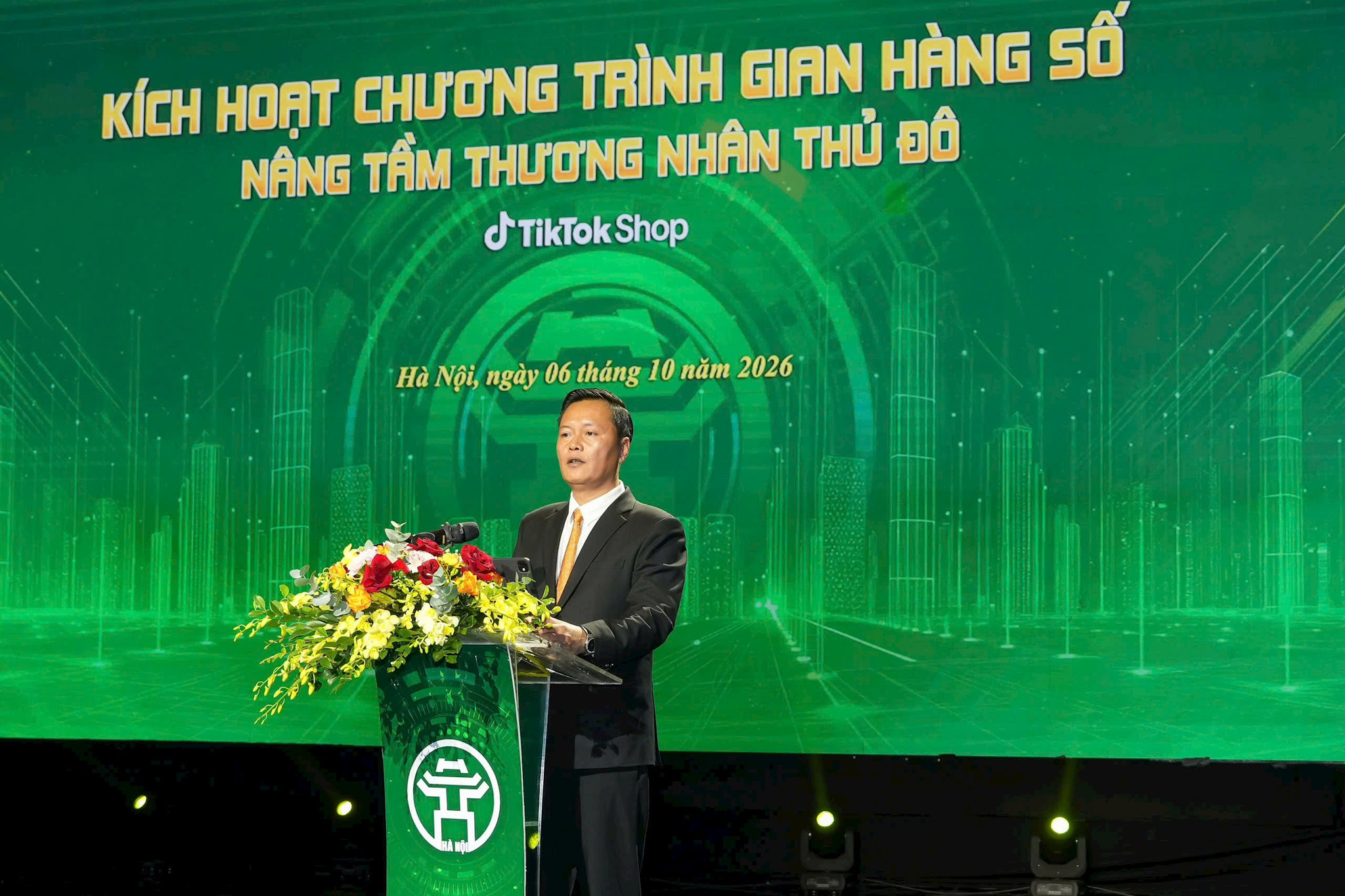 Giám đốc Sở Công thương Hà Nội Trần Đức Hải phát biểu tại sự kiện