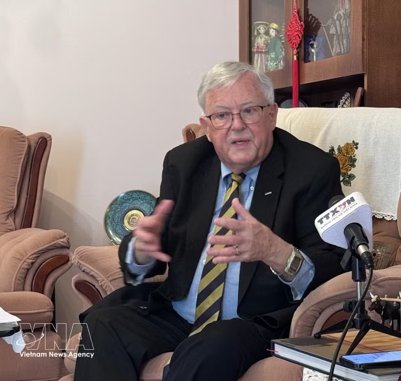 Professor Carl Thayer of the Australian Defence Force Academy at the University of New South Wales in an interview with the Vietnam News Agency. (Photo: VNA)