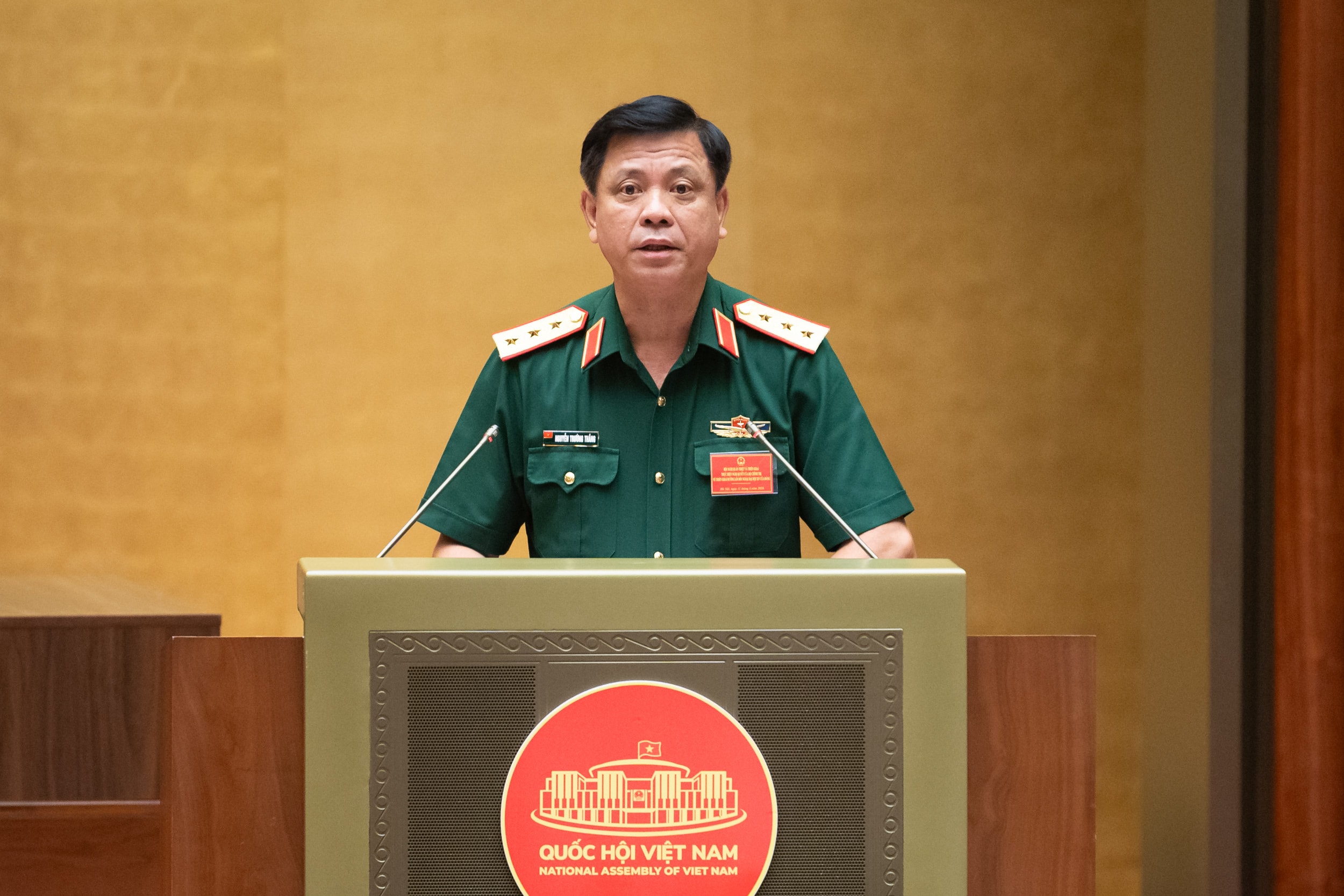 Thượng tướng, Thứ trưởng Bộ Quốc phòng Nguyễn Trường Thắng trình bày tham luận
