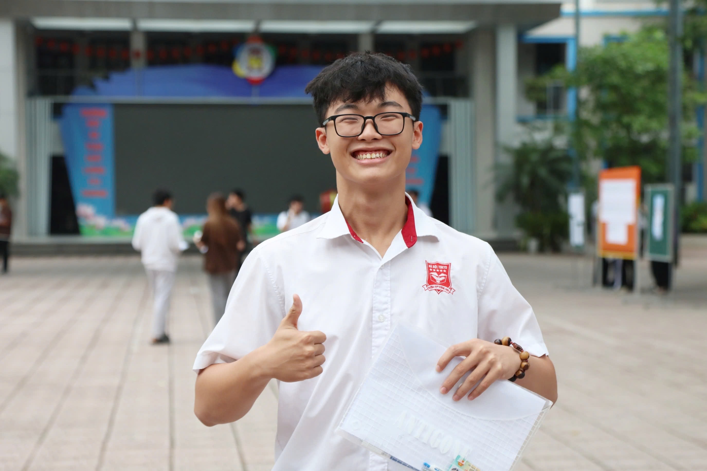 Thí sinh Trần Đức Minh Quân tại Điểm thi Trường THCS Thành Công. Ảnh: An Nhiên