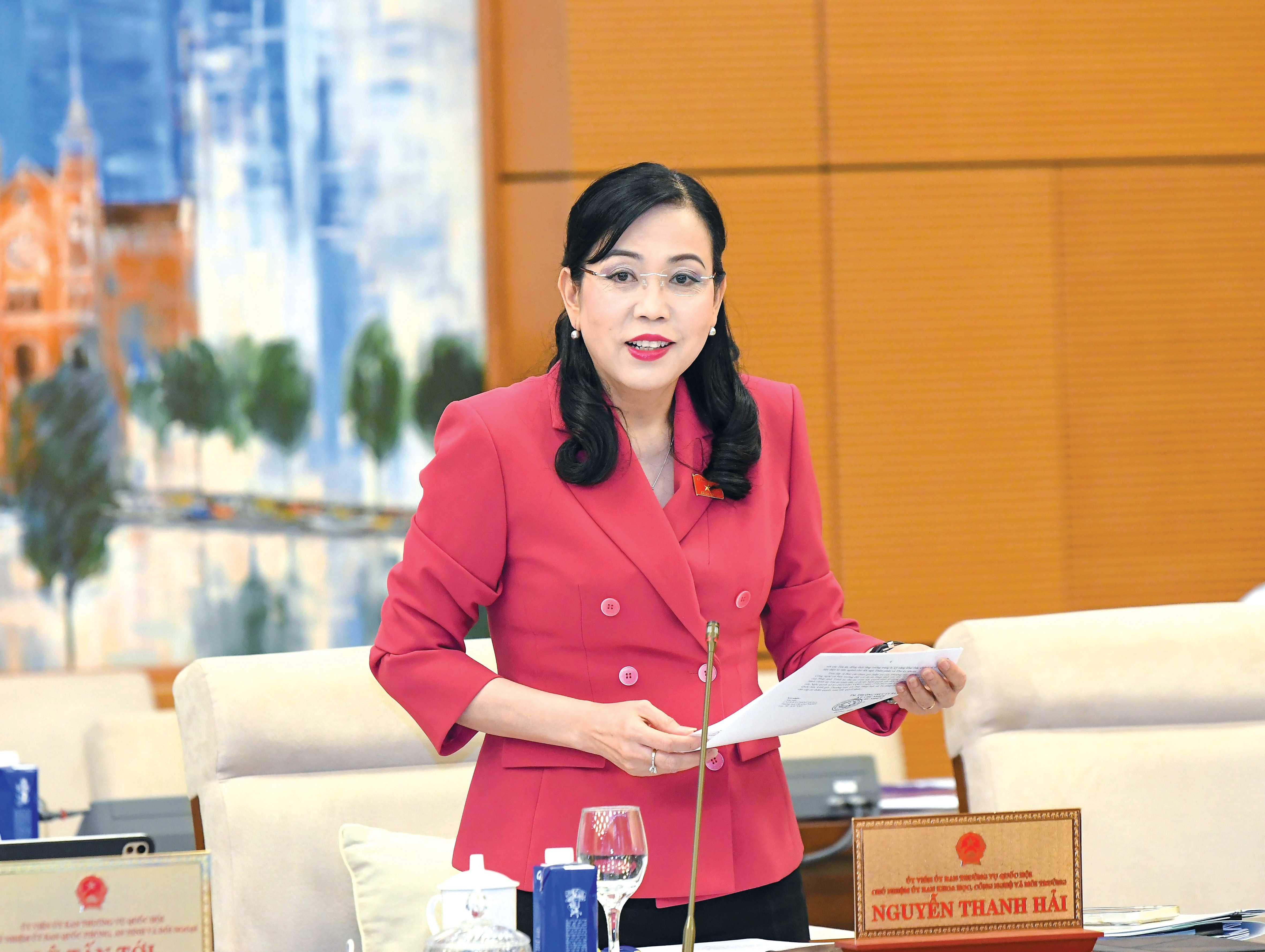 Chủ nhiệm Ủy ban Khoa học, Công nghệ và Môi trường Nguyễn Thanh Hải phát biểu