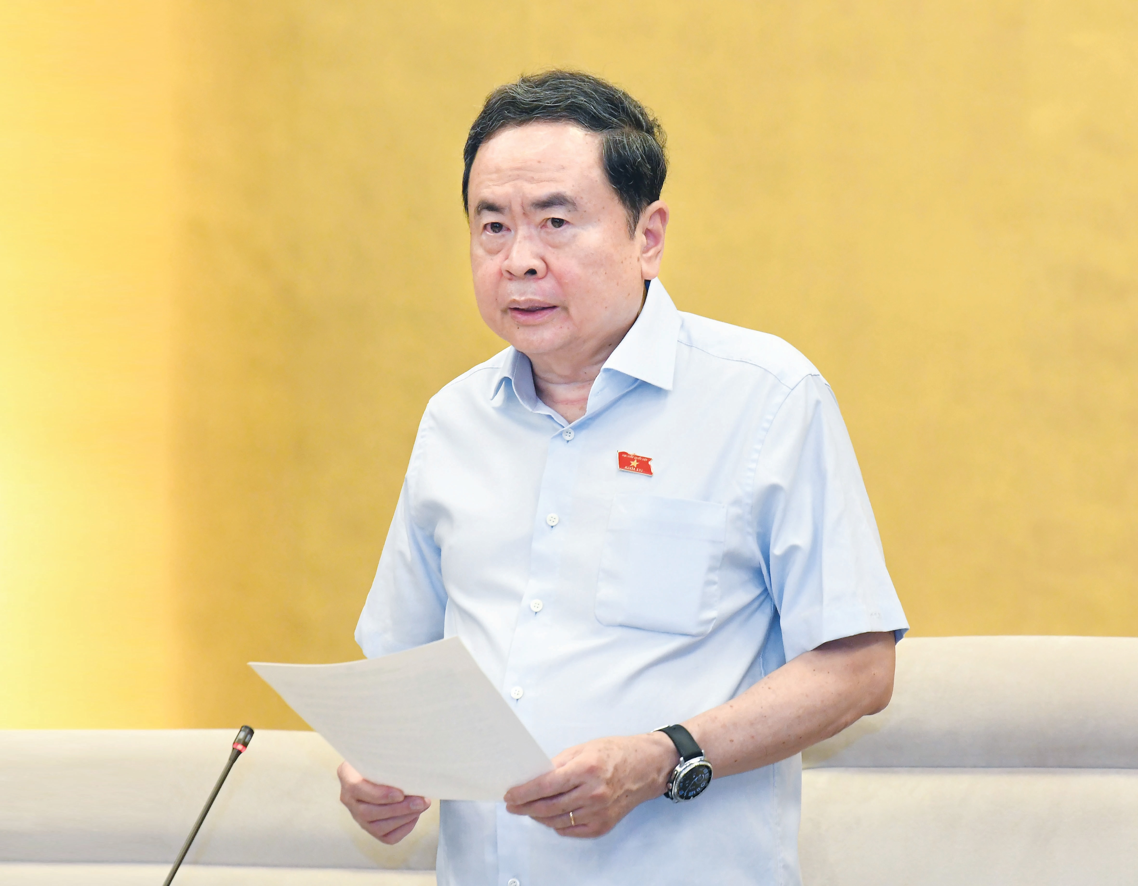 Chủ tịch Quốc hội Trần Thanh Mẫn phát biểu tại phiên họp2