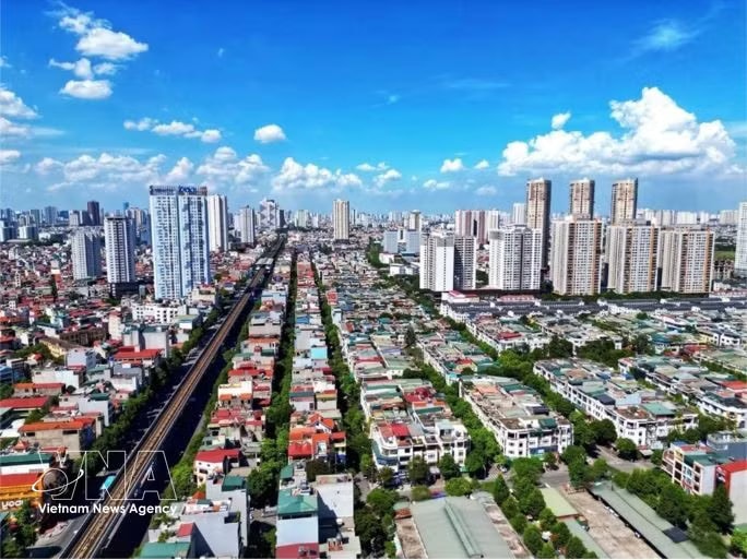 A bird's eye view of Hanoi capital (Photo: VNA)