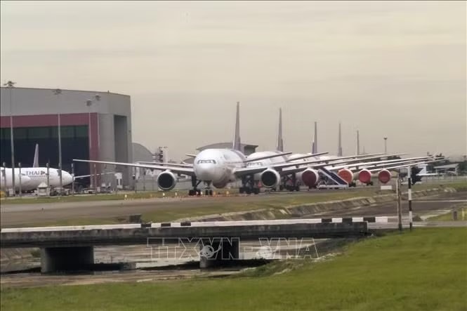 Aircraft park at Suvarnabhumi Airport of Thailand. (Photo: AFP/VNA)