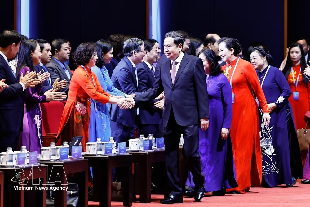 National Assembly Chairman Tran Thanh Man attends the opening session of the 14th National Women's Congress on June 18. (Photo: VNA)
