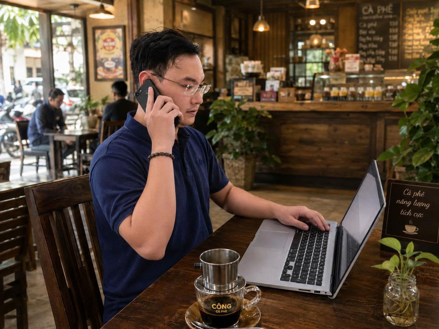 Nguyễn Thái Sơn - Nhân viên kinh doanh thường xuyên dùng VinaPhone phục vụ công việc