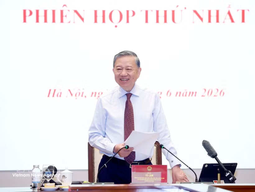 Party General Secretary and State President To Lam chairs the first meeting of the central steering committee for institutional perfection and law enforcement in Hanoi on June 22, 2026. (Photo: VNA)