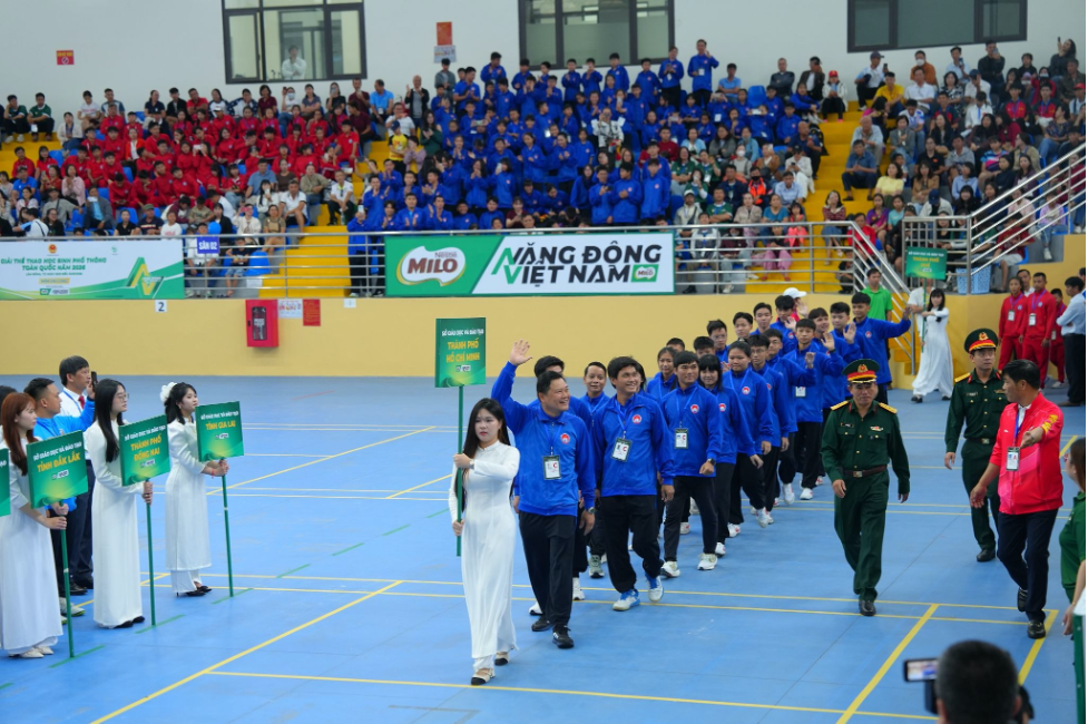 30 đoàn thể thao học sinh trên cả nước quy tụ tại buổi lễ khai mạc 