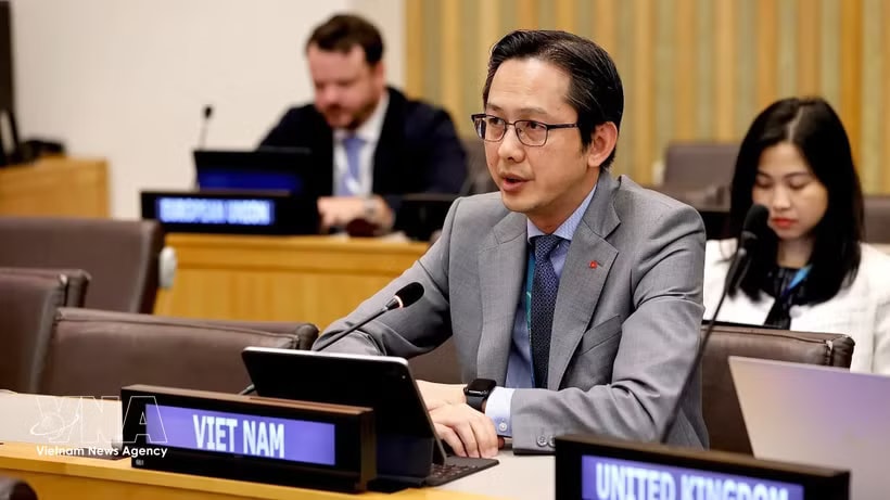 Ambassador Do Hung Viet, Permanent Representative of Vietnam to the UN, speaks at the annual session of the UN Women Executive Board, held in New York from June 23 to 25, 2026. (Photo: VNA)