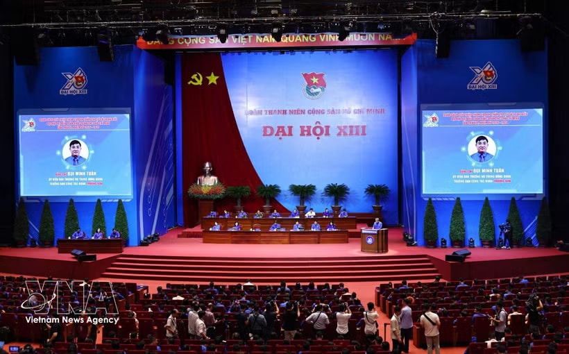 A view of the first working session of the 13th National Congress of the Ho Chi Minh Communist Youth Union for the 2026–2031 term held at the National Convention Centre in Hanoi on June 24, 2026. (Photo: VNA)