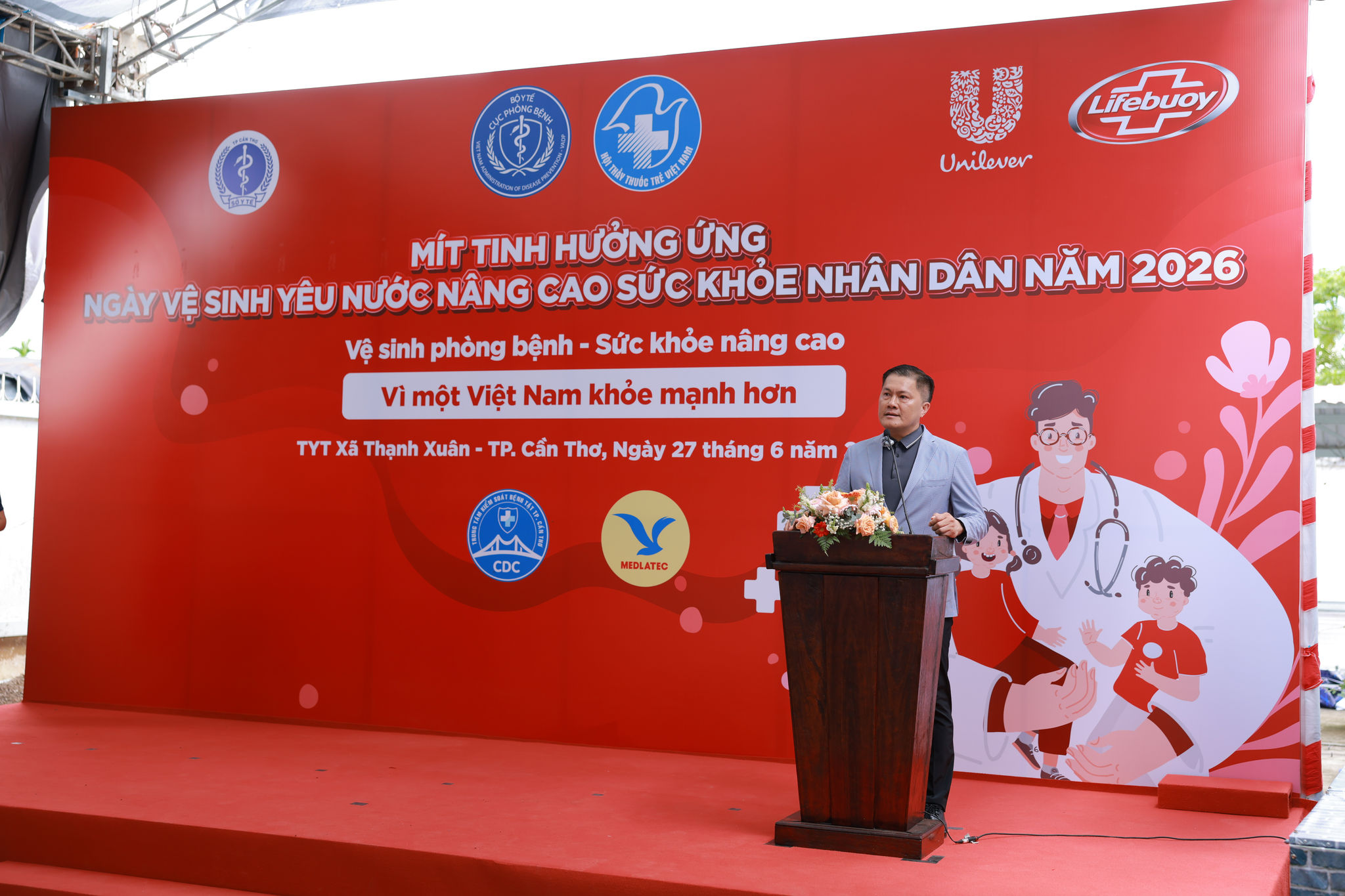 Ông Trịnh Việt Trì, Giám đốc Chi nhánh khu vực Mê Kông và Miền Đông, Unilever Việt Nam phát biểu tại sự kiện.