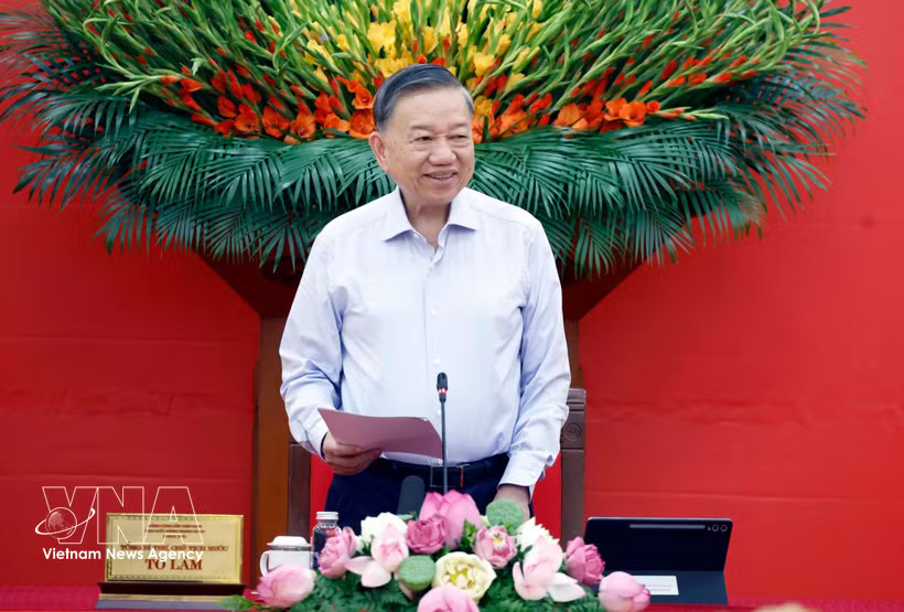 Party General Secretary and State President To Lam speaks at the first meeting of the Central Steering Committee for Foreign Affairs and International Integration. (Photo: VNA)