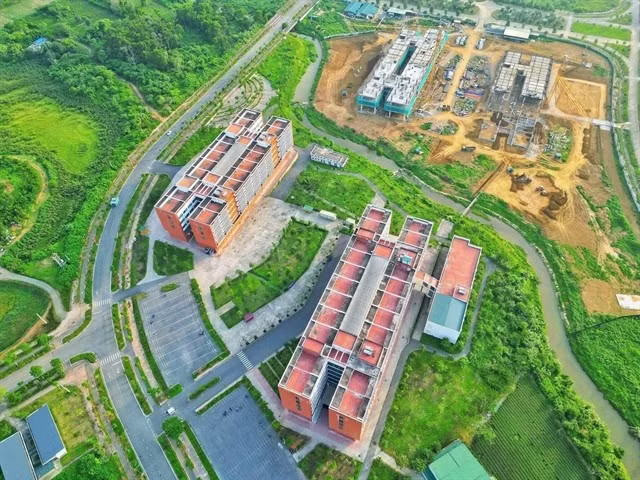 The Hoa Lac campus of Vietnam National University Hanoi takes shape. (Photo courtesy of VNU) 
