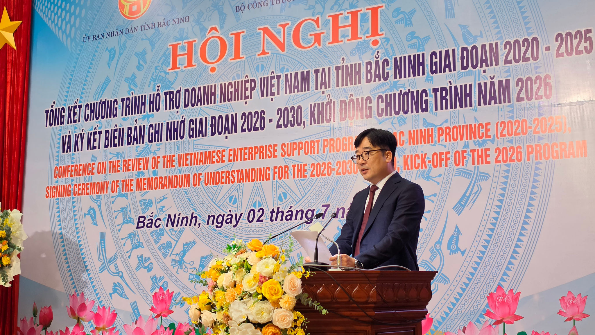 Ông Cha Ji Ho, Phó Tổng Giám đốc phụ trách Trung tâm Mua hàng Samsung Việt Nam phát biểu tại sự kiện
