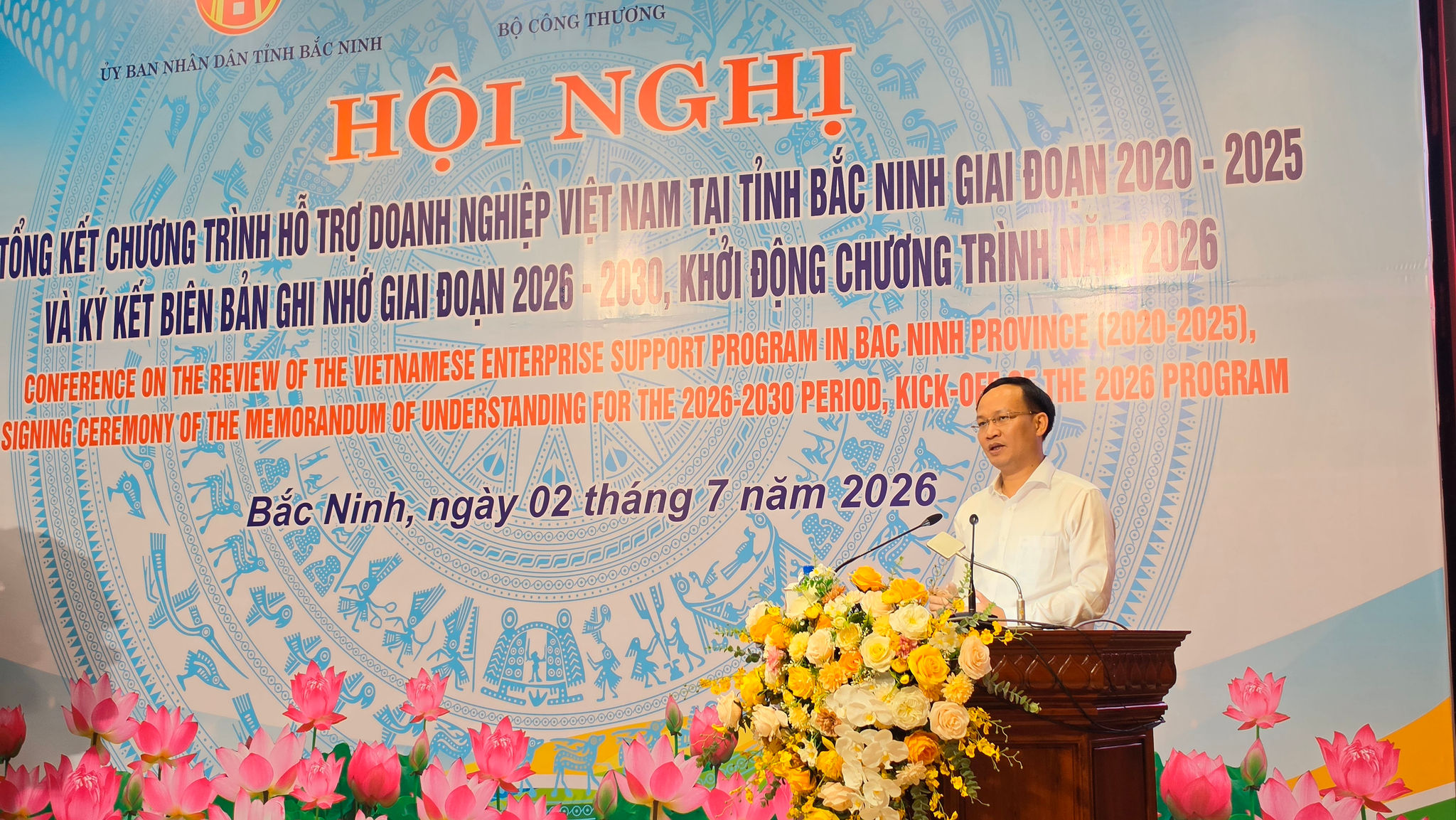 Ông Phạm Văn Thịnh, Phó Chủ tịch UBND tỉnh Bắc Ninh phát biểu tại sự kiện
