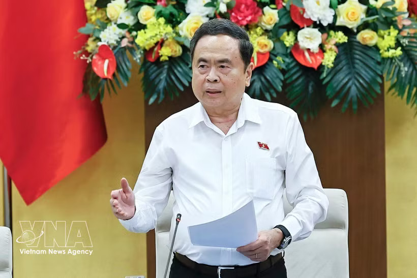 NA Chairman Tran Thanh Man speaks at the fourth session of the NA Standing Committee in Hanoi on July 8 (Photo: VNA)