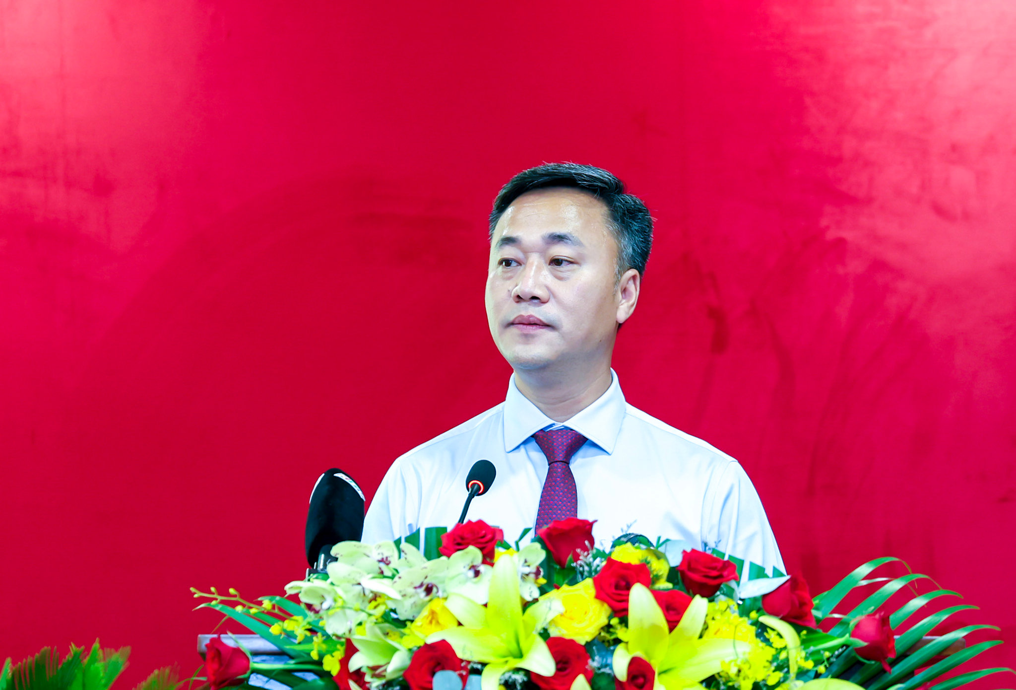Chủ tịch UBND tỉnh Nguyễn Việt Hùng phát biểu tại kỳ họp.
