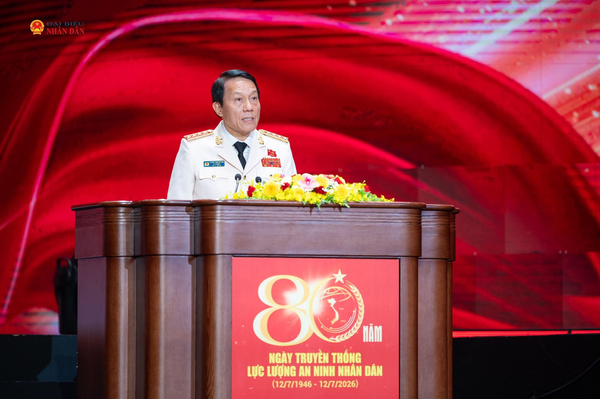 Bộ trưởng Bộ Công an Lương Tam Quang phát biểu