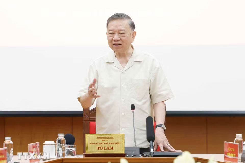 Tổng Bí thư, Chủ tịch nước Tô Lâm phát biểu. Ảnh: Thống Nhất/TTXVN