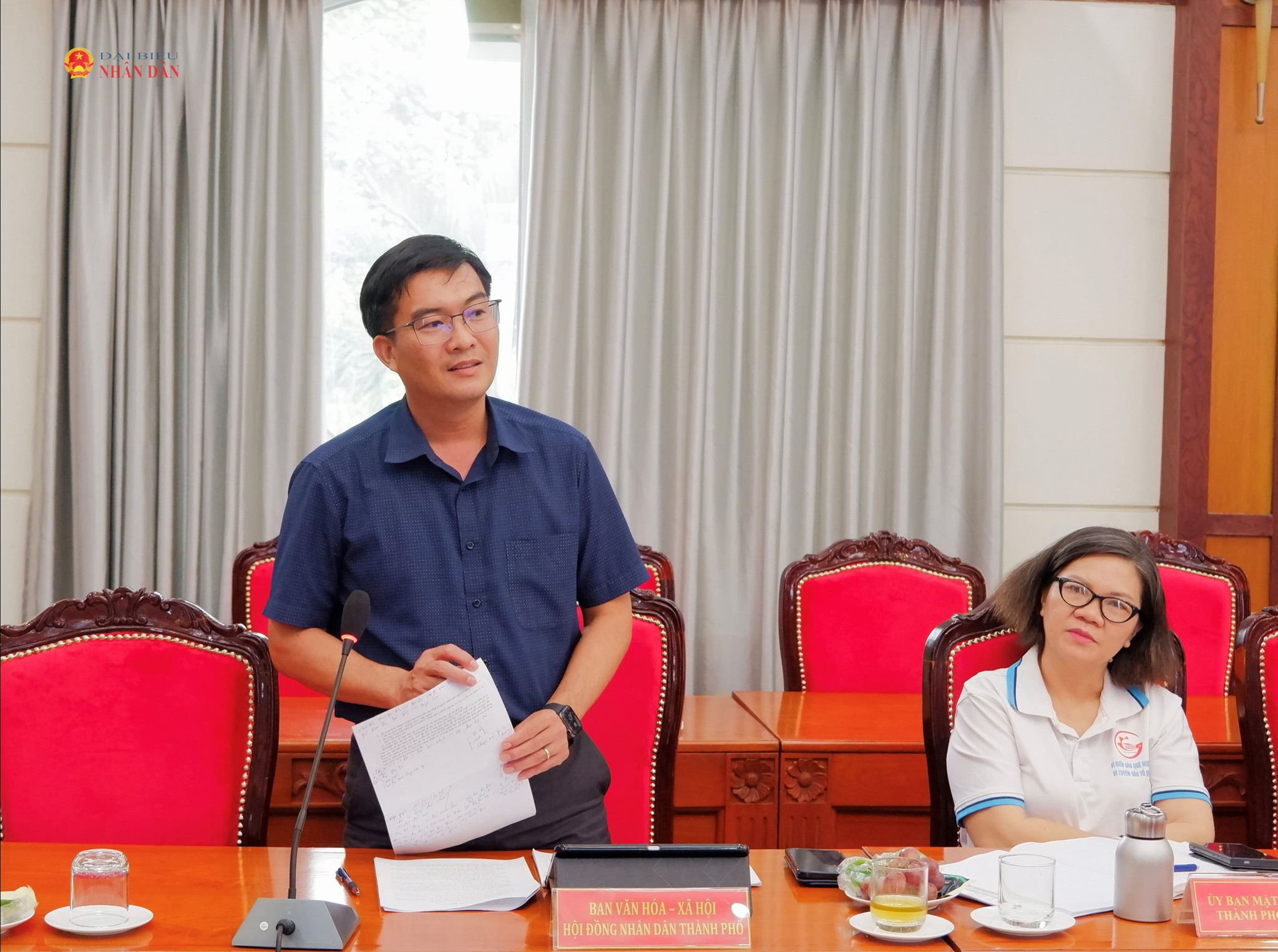 Phó trưởng Ban Văn hoá - Xã hội HĐND TP. Hồ Chí Minh Nguyễn Văn Tuân phát biểu. Ảnh: Hoa Lê