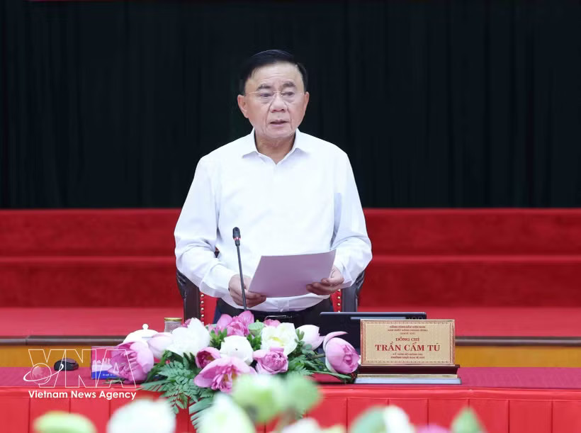 Politburo member and Permanent member of the Party Central Committee’s Secretariat Tran Cam Tu speaks at the conference. (Photo: VNA)