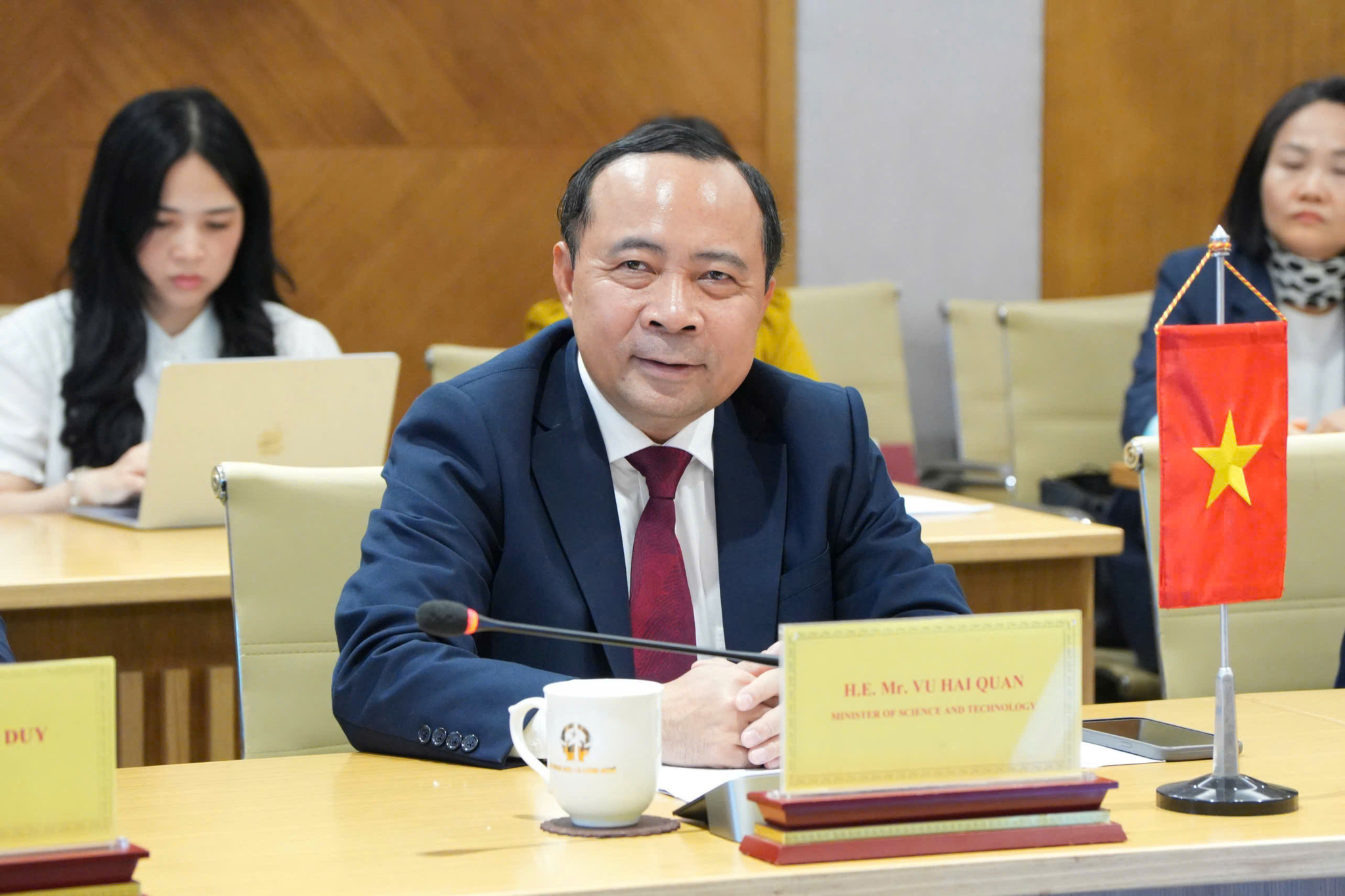 Bộ trưởng Bộ Khoa học và Công nghệ Vũ Hải Quân phát biểu kết luận tại buổi làm việc