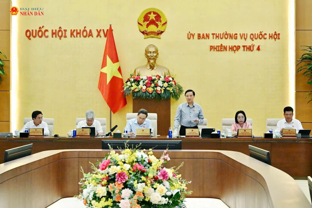 Phó Chủ tịch Quốc hội Nguyễn Khắc Định kết luận nội dung thảo luận.