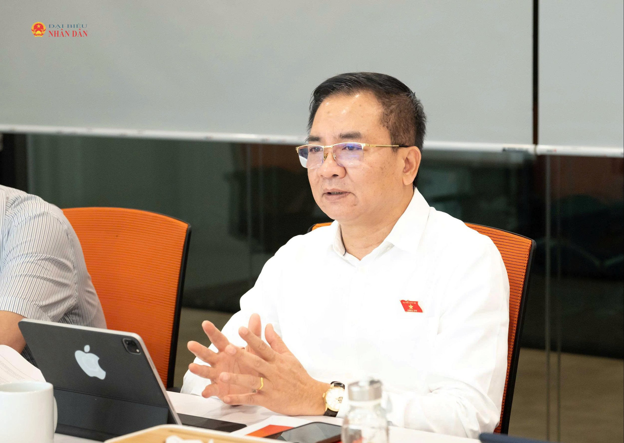 Phó Chủ nhiệm Ủy ban Quốc phòng, An ninh và Đối ngoại, Trung tướng Nguyễn Minh Đức phát biểu tại cuộc làm việc với Công ty TNHH Shopee