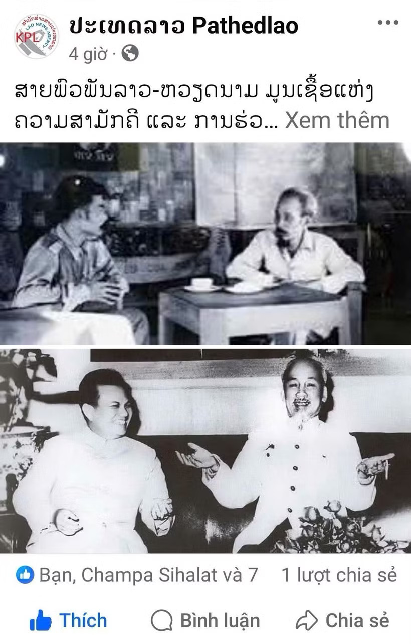 The article posted on the official Facebook page of Pathet Lao. (Photo published by VNA)
