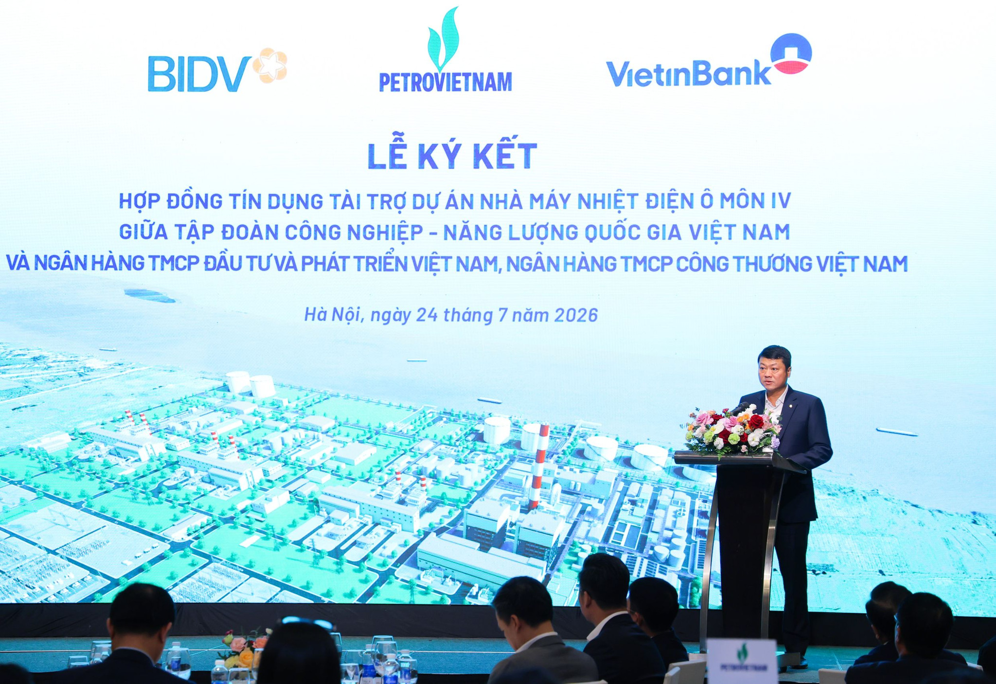 Chủ tịch HĐQT BIDV Lê Ngọc Lâm phát biểu tại lễ ký