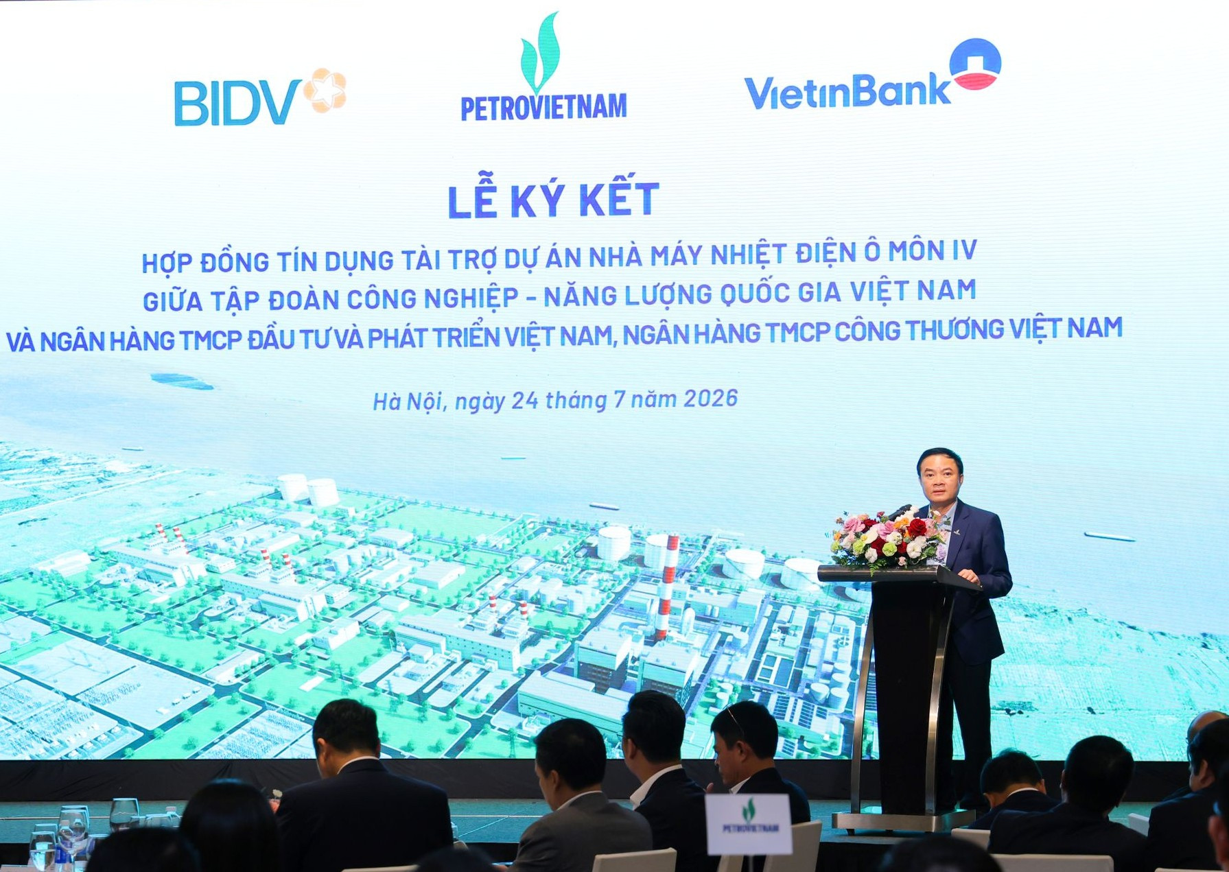 Chủ tịch HĐTV Petrovietnam Lê Ngọc Sơn phát biểu tại lễ ký