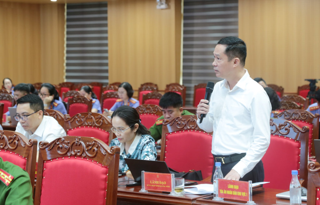 Đại diện Sở Tư Pháp góp ý vào dự thảo luật.