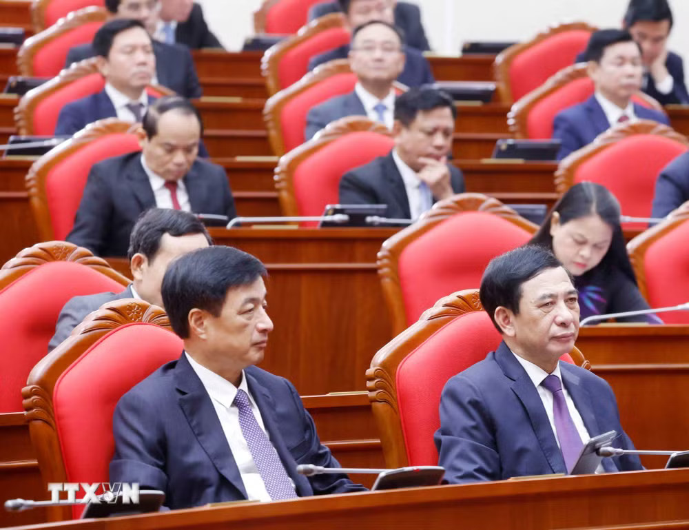 Các đại biểu tham dự Hội nghị lần thứ ba Ban Chấp hành Trung ương Đảng khóa XIV. (Ảnh: Thống Nhất/TTXVN) ttxvn-khai-mac-hoi-nghi-lan-thu-ba-ban-chap-hanh-trung-uong-dang-khoa-xiv-18.jpg