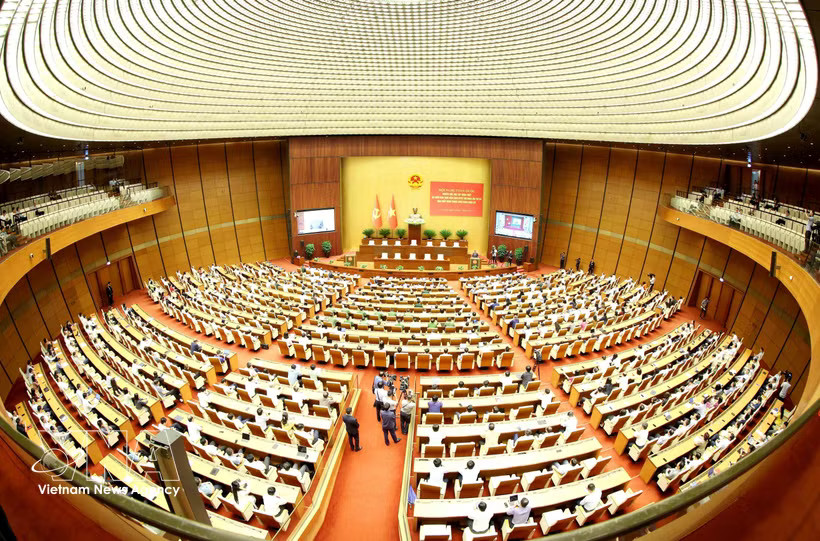 An overview of the conference's central venue at Dien Hong Hall of the National Assembly House in Hanoi on July 29. (Photo: VNA)
