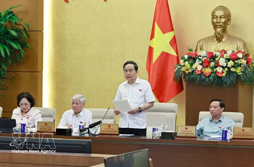 National Assembly Chairman Tran Thanh Man delivers his closing remarks at the National Assembly Standing Committee's 4th session in Hanoi on July 29, 2026. (Photo: VNA)