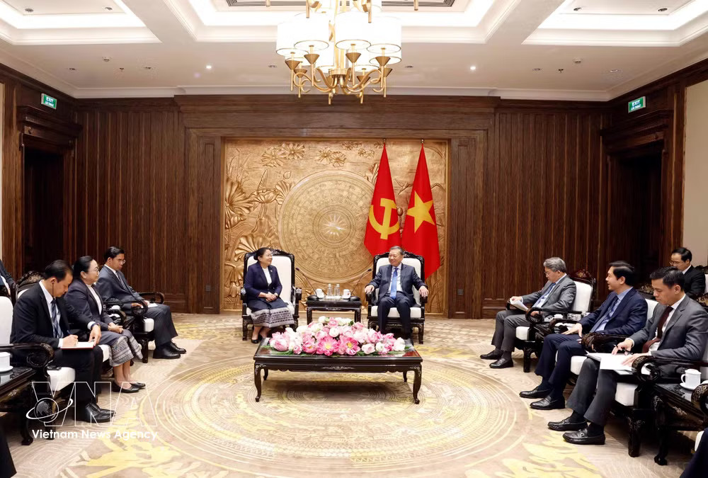A view of the meeting (Photo: VNA) vnanet-vn-laos-1.jpg