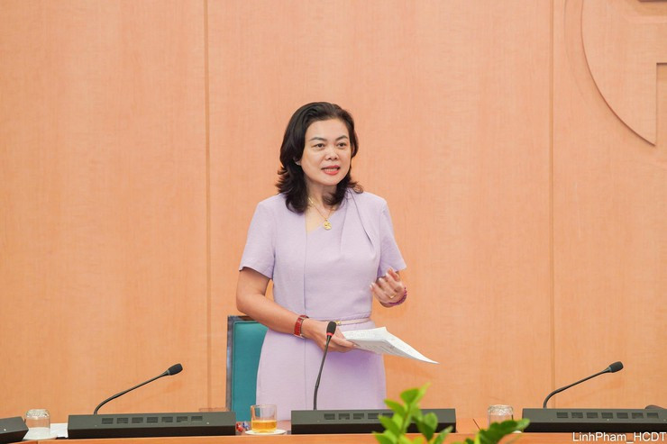 Phó Giám đốc Sở Giáo dục và Đào tạo Hà Nội Trần Lưu Hoa phát biểu tại Hội nghị. Ảnh: Phạm Linh